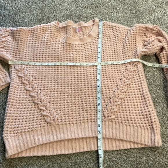 No Boundaries Pink Crochet Knit Pullover Sweater Shirt Size Large - Picture 6 of 6